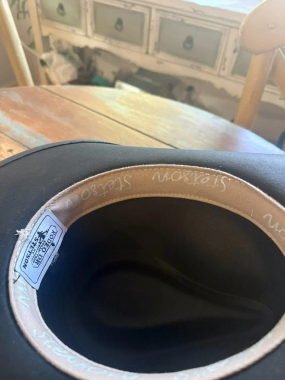 Stetson Rodeo Dr. Roxbury Black Leather Cowboy Hat - Size Small (Excellent!)